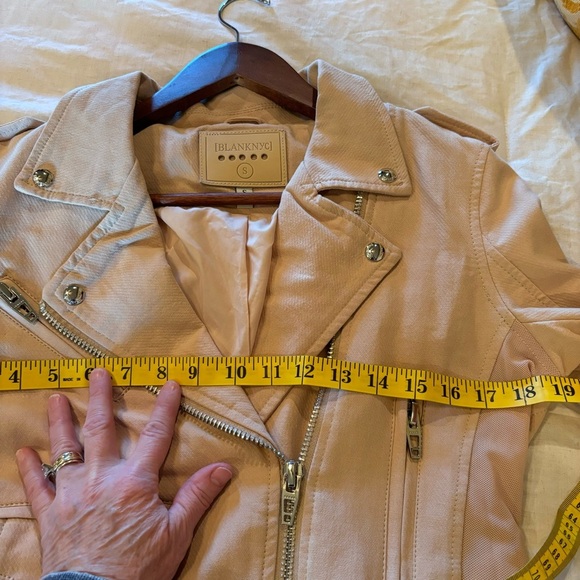 Blank NYC Moto Jacket, Color:Cream, Small, Modern Biker Casual Punk Streetwear - Picture 11 of 12